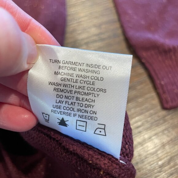 NWT Threads 4 Thought Men's Sz M Burgundy Crewneck Sweater Cable Knit Stitch Fix - Picture 8 of 8